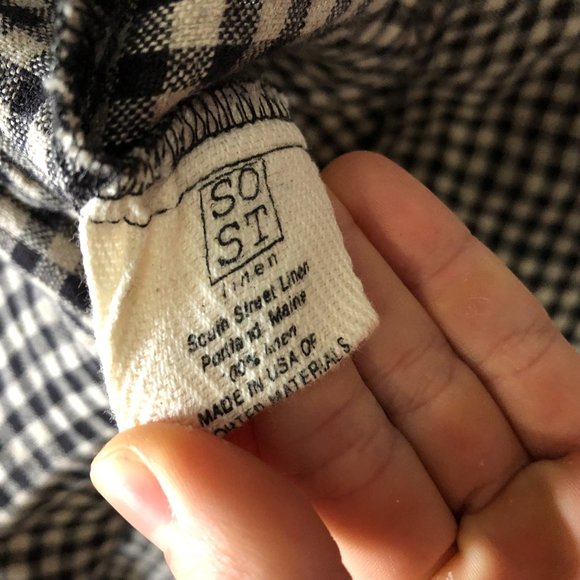 South street linen gingham midi dress 100% linen size 0 (US 6/8) - Picture 4 of 10